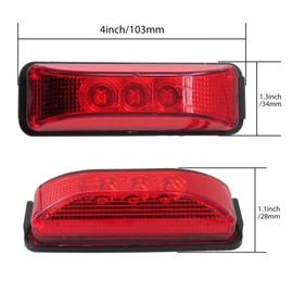 MIFADLE 2x Red and 2x Yellow 3-LED Side Marker Lights RV Truck Trailer Clearance Light Fit Trucks, SUVs, RVs