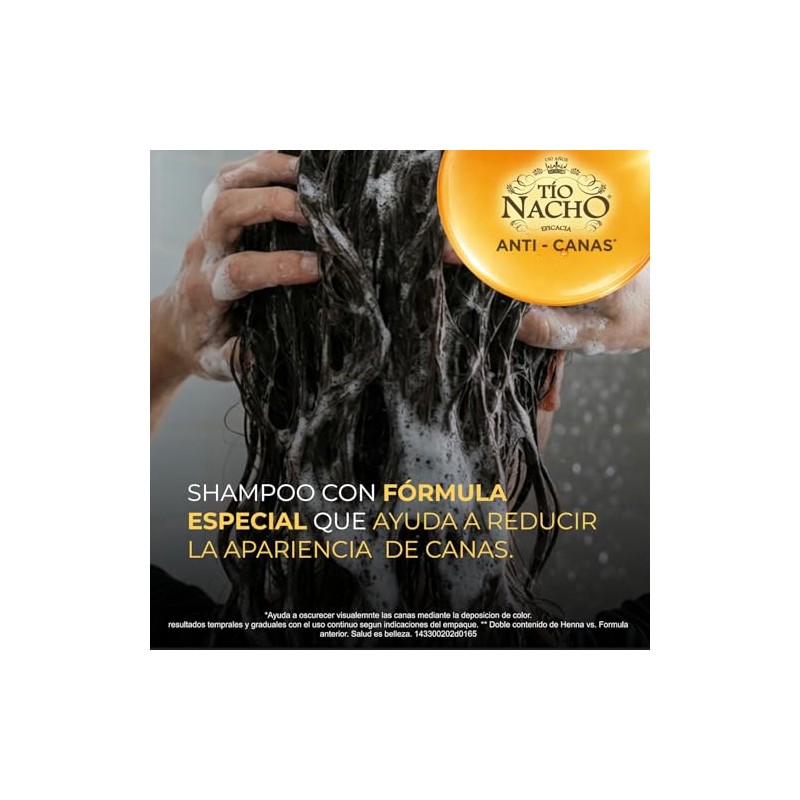Tío Nacho Henna Egipcia Fórmula Avanzada Anti-Canas. Botella con 415ml.