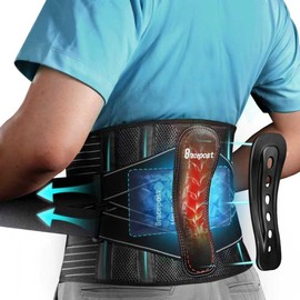 Bracepost Back Brace for Lower Back Pain,Reusable Ice Pack for Injuries Lumbar Support Belt for Men Women,Bionic Spine Design Back Brace with Cold Pad for Sciatica Herniated Disc,XL