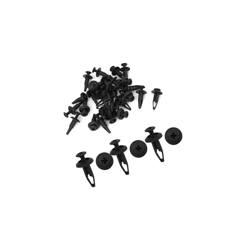 Partuto 30 Pcs 6.3mm Retainer Clips Plastic Rivets Mud Flaps