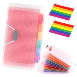 Keadic 2Pcs 13-Pockets Expanding File Folder, Mini Accordion File Organizer with Buckle, A6 Plastic Portable Wallet for Bill, Coupon, Invoice, Receipt, Cards, Tickets Storage