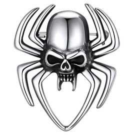 FaithHeart Stainless Steel Brooch for Women Girls Viking Style Wolf Head Brooch Punk Gothic Skull Brooch Vintage Deer Brooch, Metal