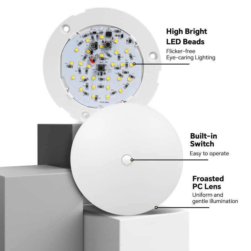 Obeaming 4.5'' 3CCT RV Interior Ceiling Lights 3000K/4500K/6000K Switchable with
