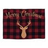 Set of 4, Red and Black Checkered Christmas Reindeer Merry