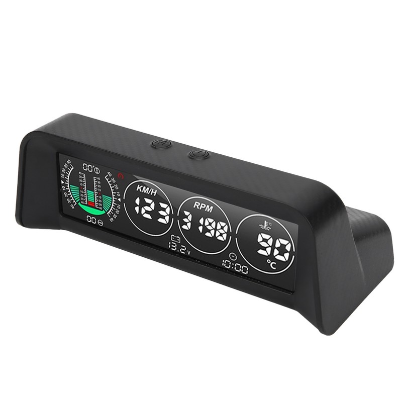 Carbon Fiber Style HUD HeadUp Display Slope Meter Overspeed Water