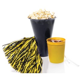 Anderson's Spirit Shaker Stick Pompoms - Black and Gold, Package of 10