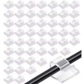 Neyiem Cable Clip, Cable Stand, Table Storage, For Cars, Wiring, Wire Clips, Hiding Wires, Strong Double Sided Tape (Transparent, S/50PCS)