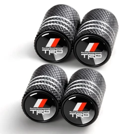 Tire Valve Stem Cap Cover for Toyota TRD Sequoia Tundra Tacoma 4Runner Trucks Belt O-Ring Seal Corrosion Resistant tire Valve caps 4 Pack Black