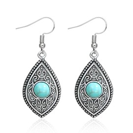 Silver Western Stud Earrings Dainty Turquoise Earrings for Women Western Outfit Dress for Women Boho Jewelry Gifts