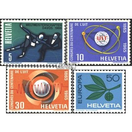 Switzerland 822,823-824,825 (complete.Expenditure) unmounted mint/never hinged ** MNH 1965 Figure Skating, UIT, Europe (Stamps for collectors) Winter sports (skiing/ice hockey/bobsleigh ...)