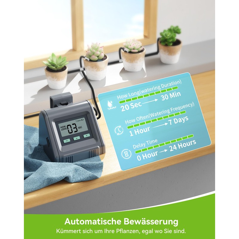 RAINPOINT Automatic Drip Irrigation Device with Pump, Automatic Irrigation System