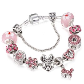 Mouse Charm Bracelet Girl Jewelry Gift for Daughter and Granddaughter (12, 20)
