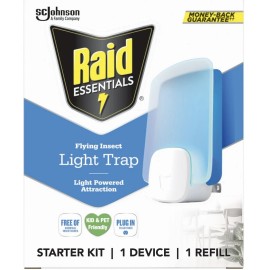 Raid Flying Insect Light Trap Device 1 Refill Featuring Light Powered Attraction