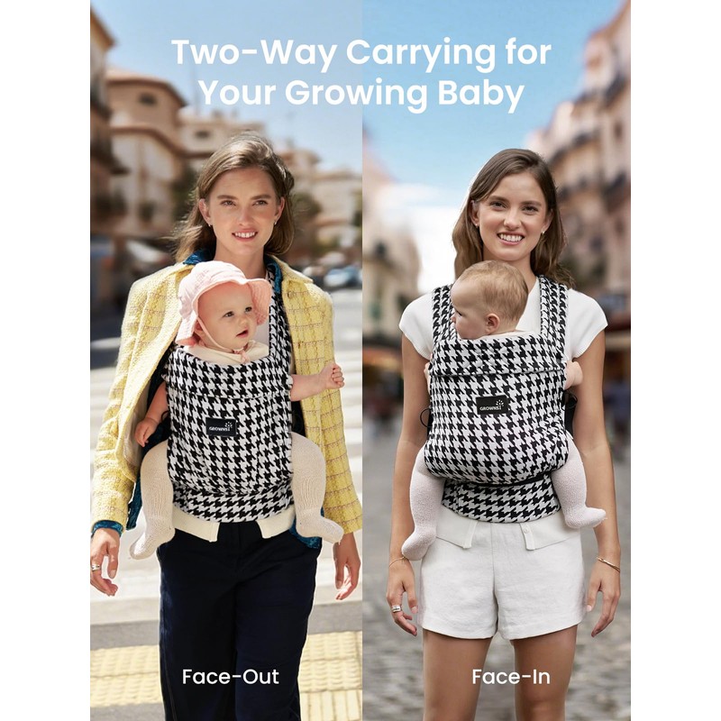 GROWNSY Baby Carrier Newborn to Toddler, Lightweight Ergonomic 7-44 lbs