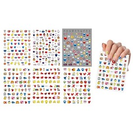 6 Sheets Mixture Cute Kawaii Cartoon Nail Art Stickers Decal for Nail Art，Nail Design Nail Art Supplies Cute Nail Decals for Girls Women Manicure Decoration