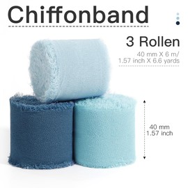 Gift Ribbon Blue Chiffon Ribbon 4 cm x 18 m Gift Ribbon Wide Ribbon Blue Fabric Ribbon Silk Ribbon Gift Ribbons Satin Ribbon Blue Silk Ribbons Decorative Ribbon Gift Ribbon Set Blue Ribbon Blue Gift