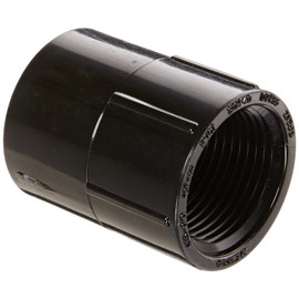 Spears 435-B Series PVC Pipe Fitting, Adapter, Schedule 40, Black, 1" Socket x 1" NPT Female