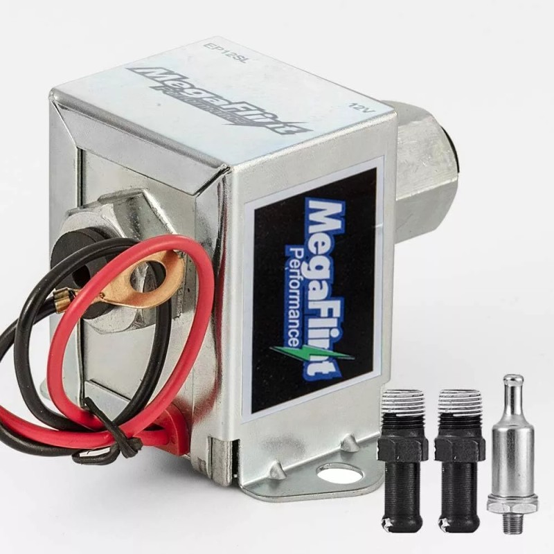 ‎Megaflint 12V Electric Fuel Pump Metal Solid (2.5-4 PSI) Low