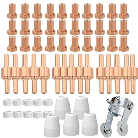 61Pcs PT31 Plasma Cutting Consumables Roller Guide Fit CUT40 CUT45 CUT50 PT31-61pcs & roller Style / 61Pcs PT31 플라즈마 절단 소모품 롤러 가이드 핏 CUT40 CUT45 CUT50 PT31-61pcs & roller Style