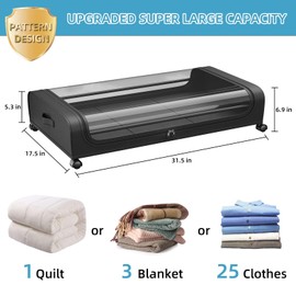 Uyokcnie Under Bed Storage Containers, Under Bed Shoe Storage With Wheels, Bedroom Storage Organization with Handles, Under Bed Storage Bins Drawer For Clothes, Blankets And Shoes, Bedding