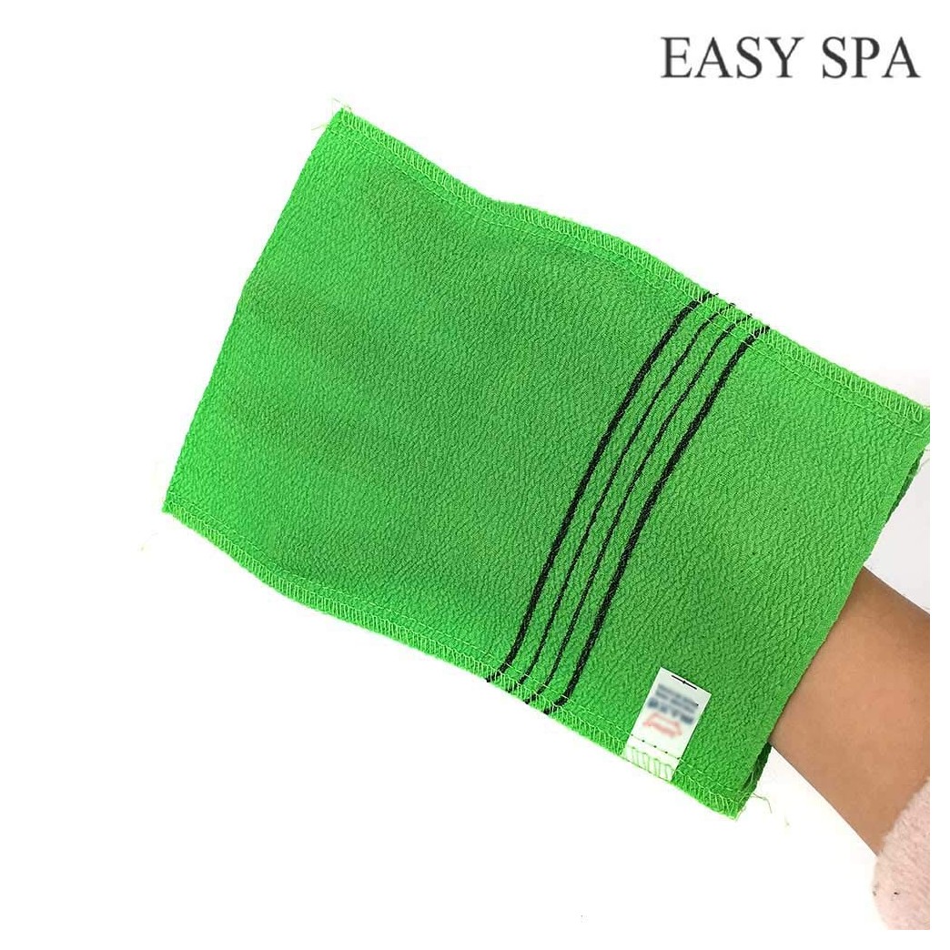 EASY SPA Korean Exfoliating Washcloth For Spa, Back Scrubber For Shower, Choose This Bath Sponge For Healthy Skin - 4 pcs (5" x 6")
