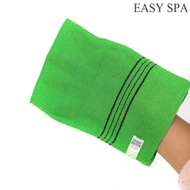 EASY SPA Korean Exfoliating Washcloth For Spa, Back Scrubber For Shower, Choose This Bath Sponge For Healthy Skin - 4 pcs (5" x 6")