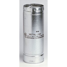 Metal-Fab 4" x 18" Type B Double Wall Round Gas Vent Pipe UL Listed with SureLock Technology (#4M18)