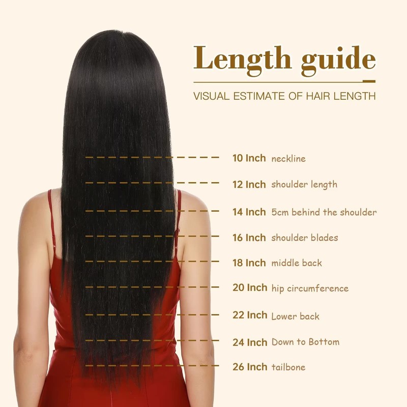 TESS Real Hair Extensions Clip in One Pieces 8 inch