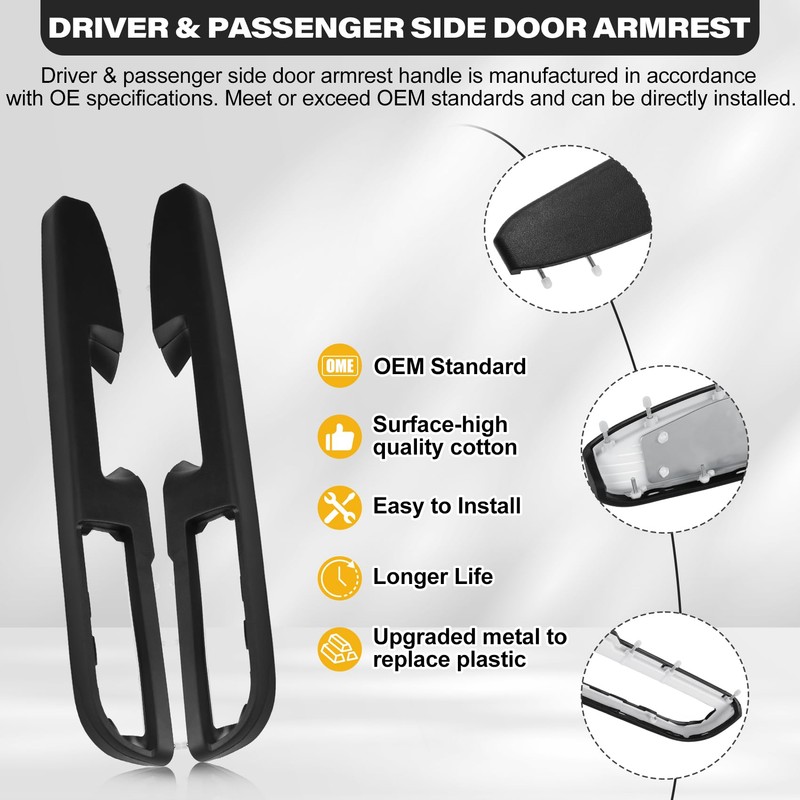 80994 Front Driver & Passenger Side Door Armrest Handle Compatible