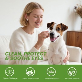 Cozura Dog Eye Wipes for Discharge and Crust, 100ct Pet Eye Wipes for Dogs & Cats - Gently Removes Tear Stains, Dirt & Odor - Soft Hypoallergenic Pads for Eyes, Wrinkles & Facial Folds - Cat Eye Wipes