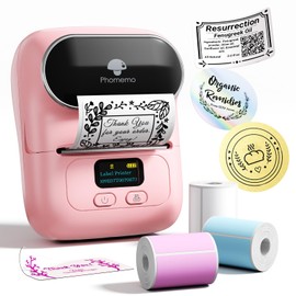 Phomemo Label Maker Machine- M110 Thermal Bluetooth Label Printer,Barcode Printer for Barcode, Clothing, Jewelry, Retail, Mailing, Business Labels, Compatible with Android & iOS, with 3 Rolls Label