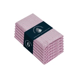 HEIRLOOM COMFORT - Juego de 6 servilletas de tela de vino burdeos, 16 x 16 pulgadas, textura de panal, superabsorbentes, duraderas, lavables para bodas, cenas, día festivo, uso diario