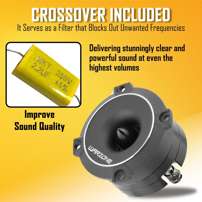 Warzone WZ25TW 2.93-Inch Super Tweeter Speaker, 4 Ohm, 550W Max