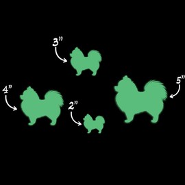 Pomeranian Dog Silhouette Glow in The Dark Sticker Decal for Phone Tablet Laptop Car Truck Window | 4" Sticker | Green