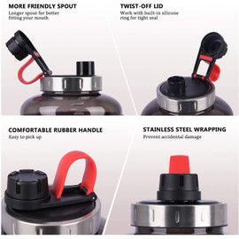 FORWEWAY Large Sports Water Bottle 3.2L BPA-free Leak-proof Extra-strong Reusable Durable Gym jug with Tracker for Outdoor Fitness Cycling,Hiking,Camping