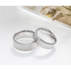 Zakk Women's and Men's Rings Titanium Silver Matt Brushed Engagement Ring Partner Ring Wedding Rings Wedding Rings 4 mm 6 mm 8 mm 10 mm Wide, Titanium