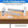 014973239640 Elevator Bolts Zinc, 1/4-20 x 2 Flat Head Elevator