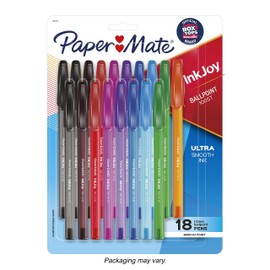 Paper Mate Paper Mate InkJoy 100ST Ballpoint Pens, Medium Point (1.0mm), Assorted, 18 Count