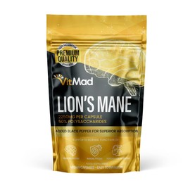 Lions Mane Supplement 2250mg per Capsule - 1 a Day - 50% polysaccharides (90)