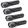 LETMY LED Tactical Flashlight S2000 [4 Pack] - High Lumens,