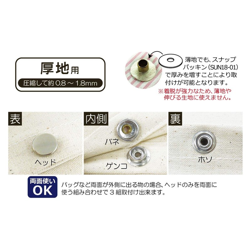 Kiyohara SUN18-54 KIYOHARA Sankoko Dot Buttons, Set of 6, 0.6