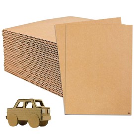 Pack of 30 Corrugated Cardboard, A4 (210 x 297 mm) Corrugated Cardboard, 3 mm Thick Cardboard, Corrugated Cardboard for Crafts, Large Cardboard Sheets, Hard Cardboard Sheets for Painting, Modeling,