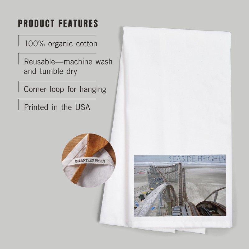 Lantern Press Seaside Heights, Roller Coaster Construction 2 (100% Cotton