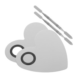 Healvian 2sets Nail Art Mixing Palette Cosmetic Makeup Tray Blending Plate and Mixing Stick for Diy Nail Designs and Makeup Application