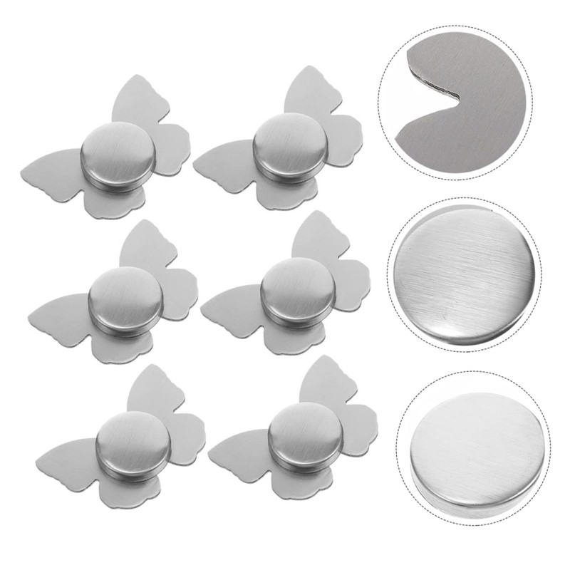 CAXUSD 6pcs Magnetic Tablecloth Fixator Creative Butterfly-Shaped Stainless Steel Weights
