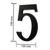 Huber Powder-Coated Aluminium House Number 20 cm Anthracite/Black, Elegant 3D