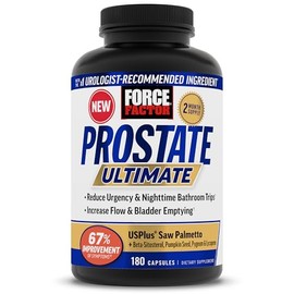 Force Factor Prostate Ultimate, Prostate Health Supplement for Men with Nettle & Saw Palmetto, #1 Urologist Recommended Ingredient to Support Urinary Flow, Bladder Emptying, 180 Caps