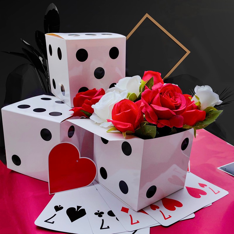 Eylola 12 Pcs White Dice Favor Boxes 6 x 6