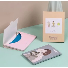 50 Counts Oil Blotting Sheets for face, Blotting Paper for Oily Skin Care, Unscented Absorbing Sheets, Makeup Blotting Paper Facial Tissue, Large 15x15x10cm, Blue