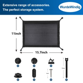 WurdeWindig Under Desk Cable Management Net, Mesh Computer Cable Organizer for Desk, Office Supplies Organizer with Cable Ties, Black 15.7 * 11Inches.
